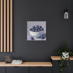 Blueberry Bowl Canvas Print — Still Life Wall Art