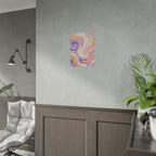 Abstract Swirl Poster - Peach & Lavender Fluid Art Rolled Wall Print