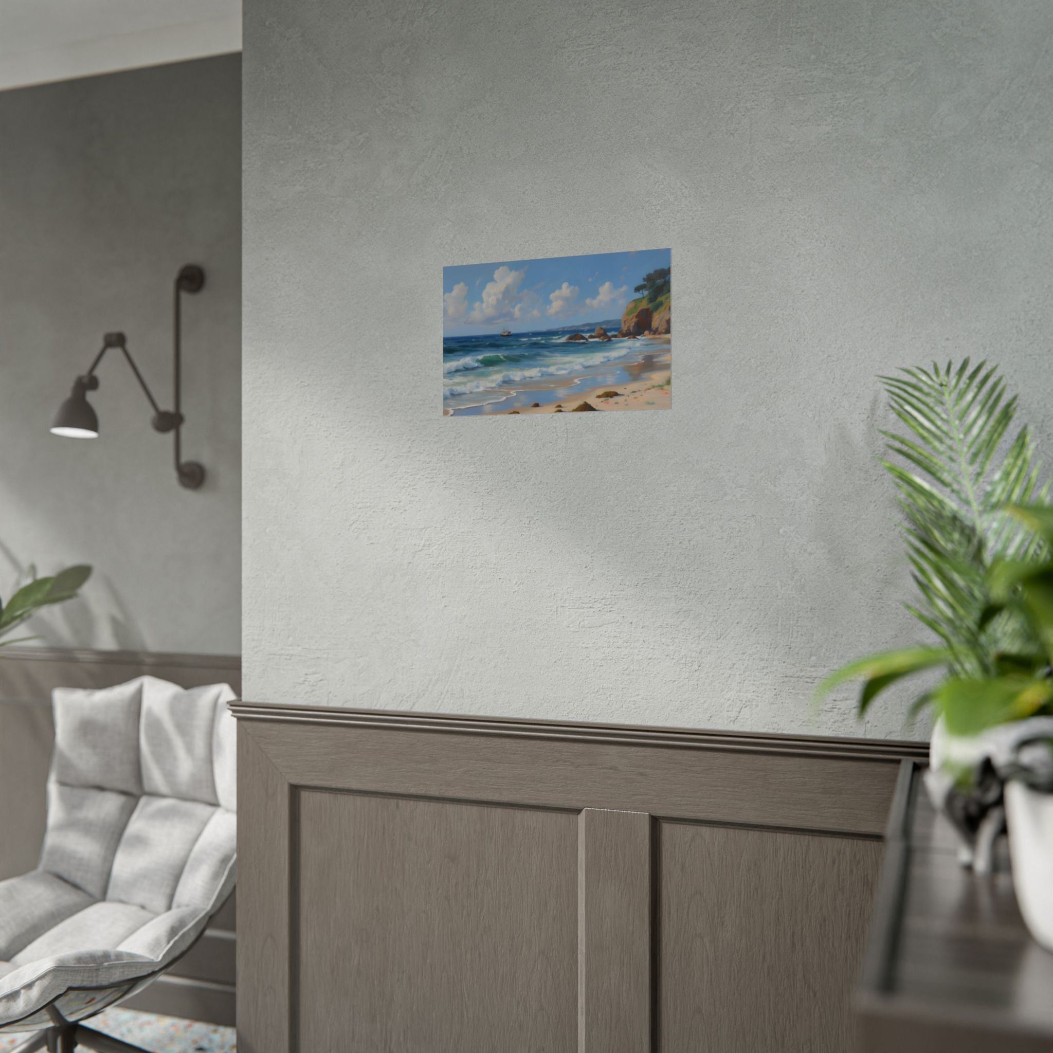 Coastal Seascape Poster - Rolled Beach Print, Ocean Waves Wall Art