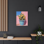 Cactus Roze Muurdecoratie - Gespannen Canvas 
