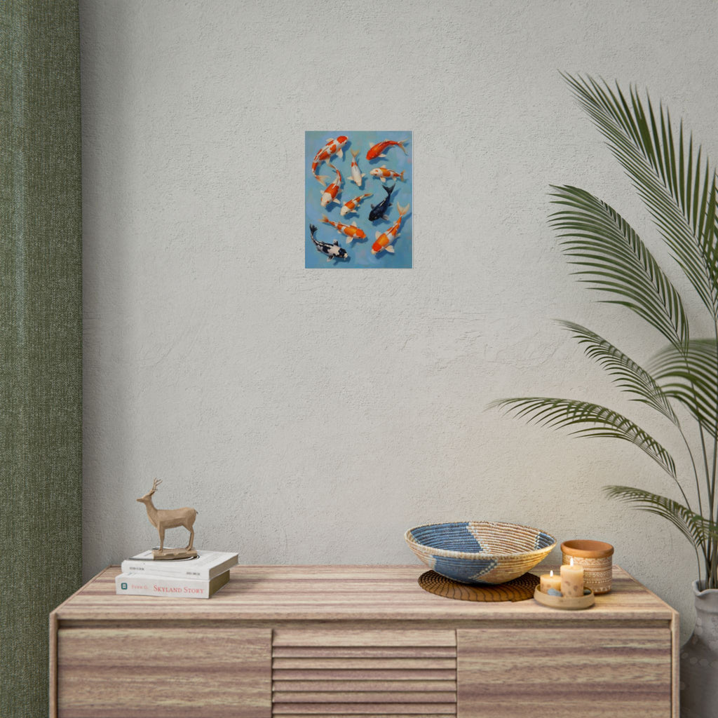Koi Pond Art Poster - Rolled Decorative Fish Print