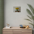 Zonnebloemen in een groene kruik - Muurdecoratie - Poster 