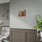 Martial Artist Art Poster - Warrior in Orange Traditional Kung Fu Wall Art