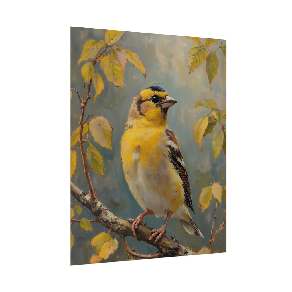 Goldfinch on a branch Wall Art - Poster