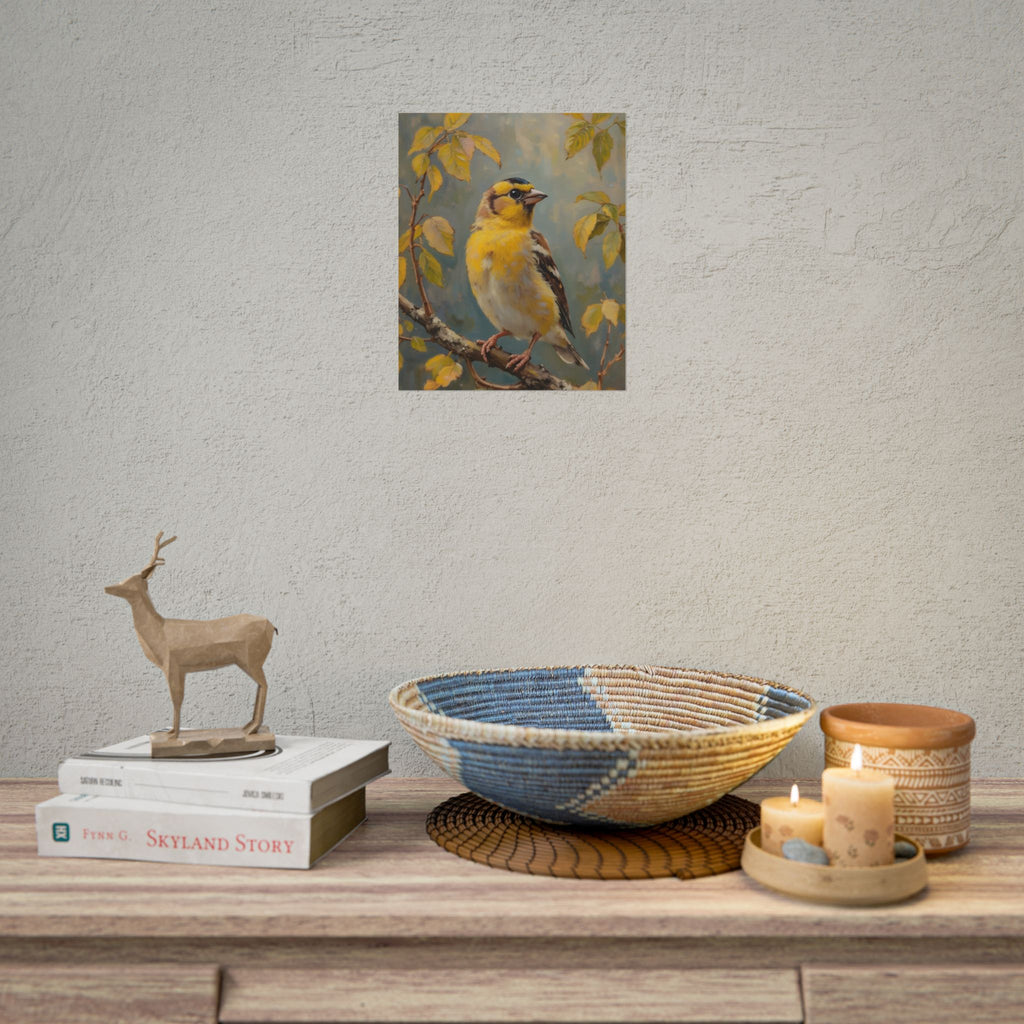 Goldfinch on a branch Wall Art - Poster