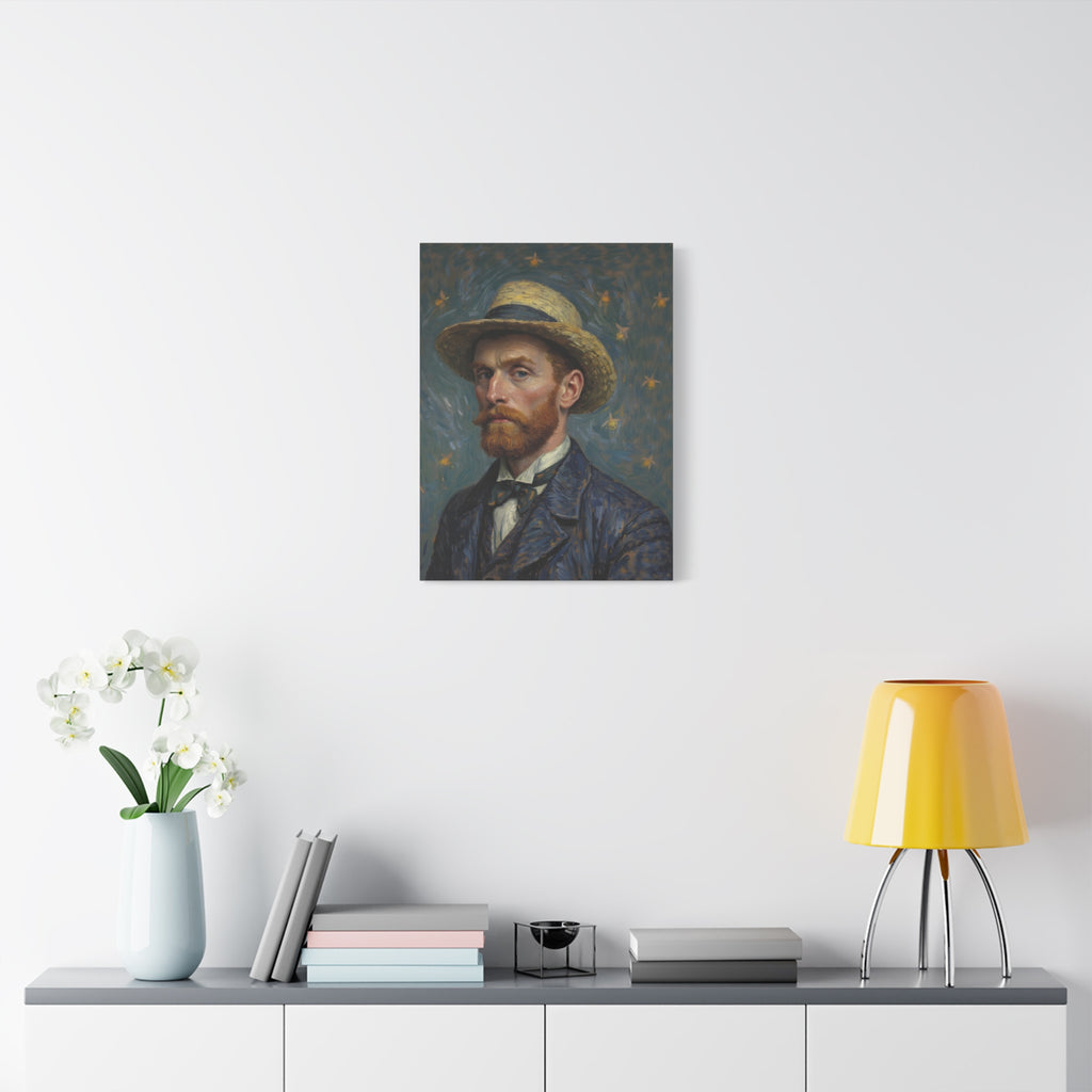 Van Gogh Style Self-Portrait Canvas Print - Matte Stretched Wall Art