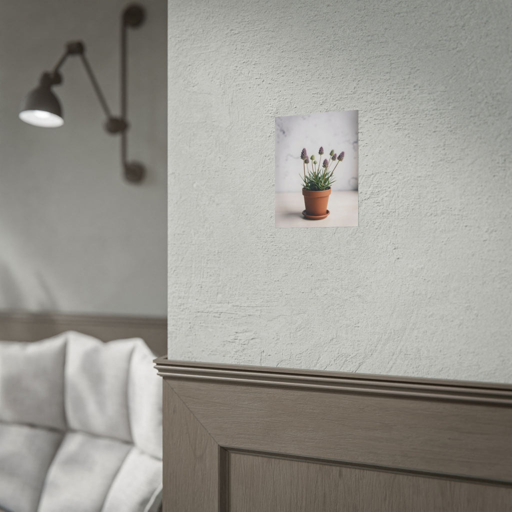 Muurdecoratie met alpengras in pot – Poster 