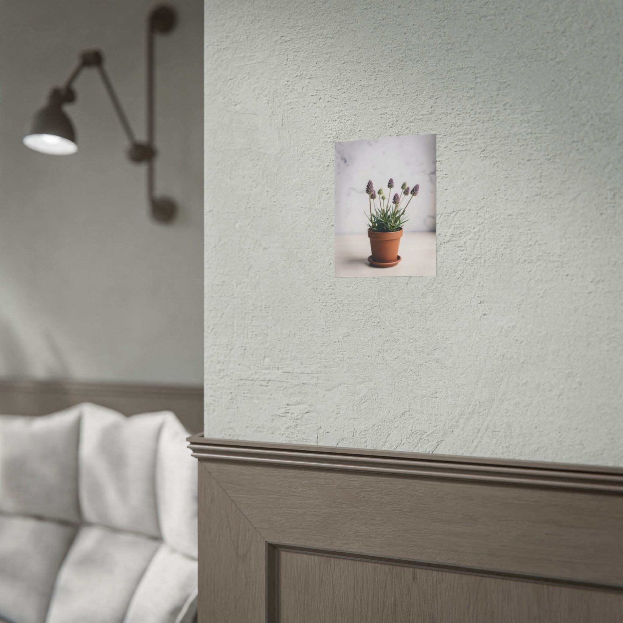 Muurdecoratie met alpengras in pot – Poster 