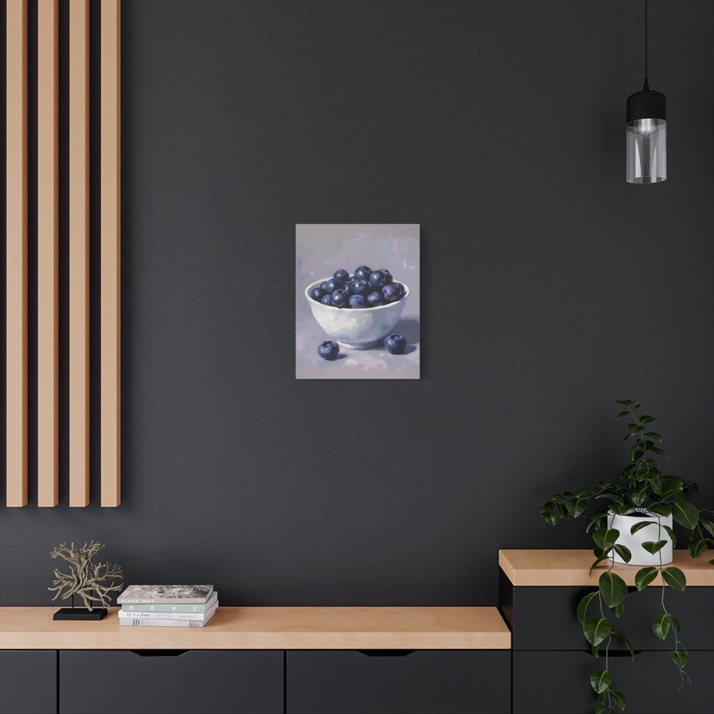 Blueberry Bowl Canvas Print — Still Life Wall Art
