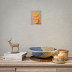 Citroenschijfjes - Muurdecoratie met gestapelde citroenen - Opgespannen poster 