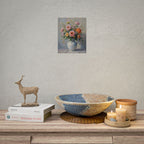 Bunte Rosen im Krug – Romantisches Rosenstrauß-Wandbild