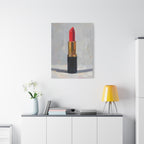 Red Lipstick Canvas Art — Cosmetic Pop Still Life Wall Decor