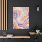Abstract Swirl Matte Canvas Wall Art - Pastel Waves Stretched Print