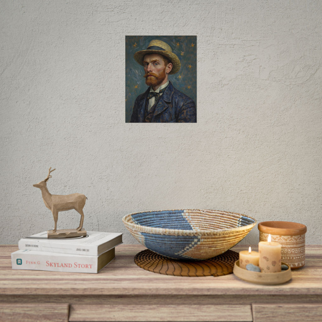 Van Gogh Portrait Rolled Poster — Vintage Impressionist Art Print