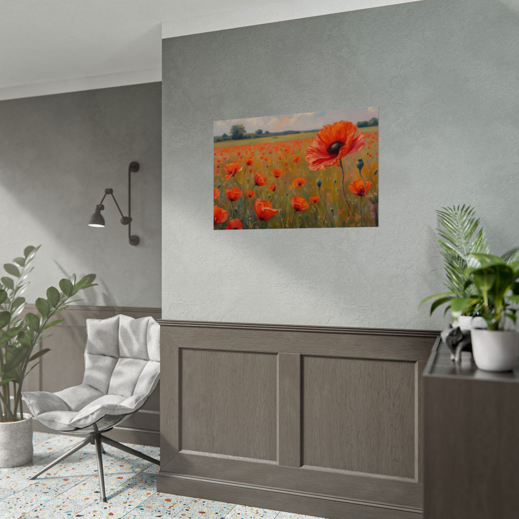Poppy Field Art Poster - Rolled Floral Wall Print for Home & Office