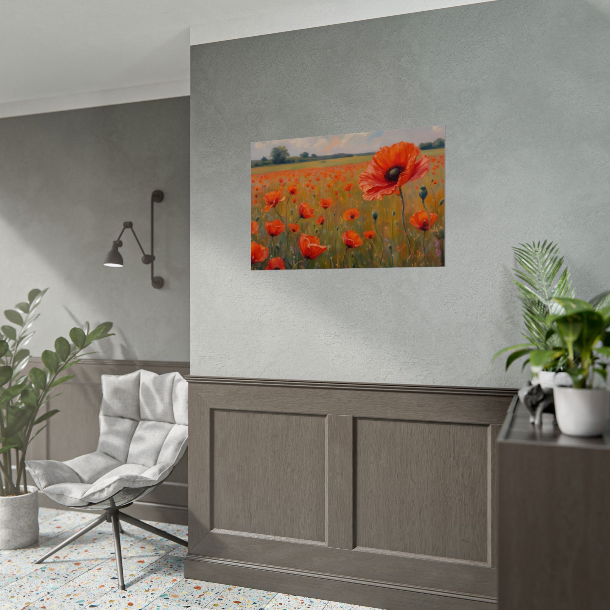 Poppy Field Art Poster - Rolled Floral Wall Print for Home & Office