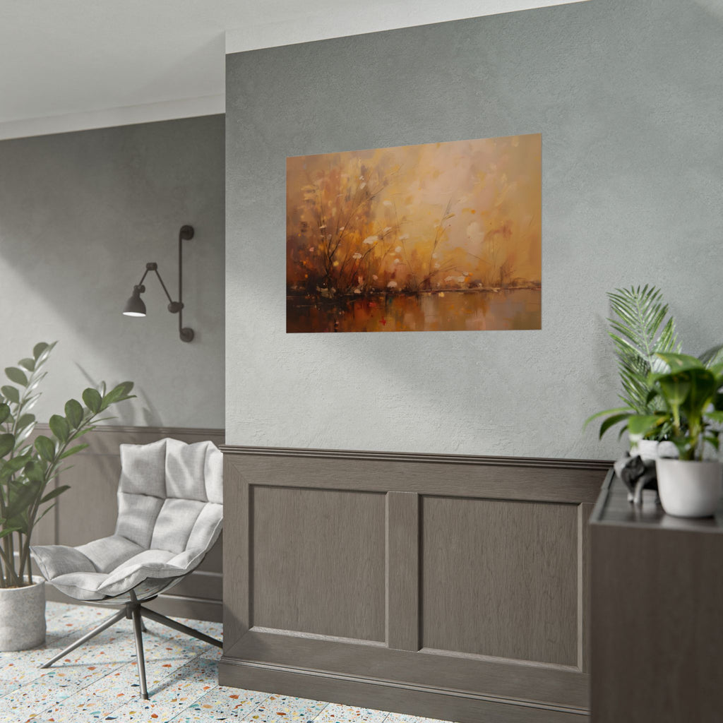 Abstraktes Wandbild „Goldene Wiese“ – Poster 