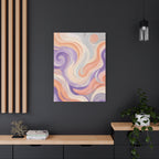 Abstract Swirl Matte Canvas Wall Art - Pastel Waves Stretched Print