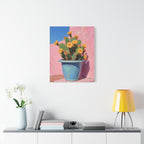 Cactus Roze Muurdecoratie - Gespannen Canvas 