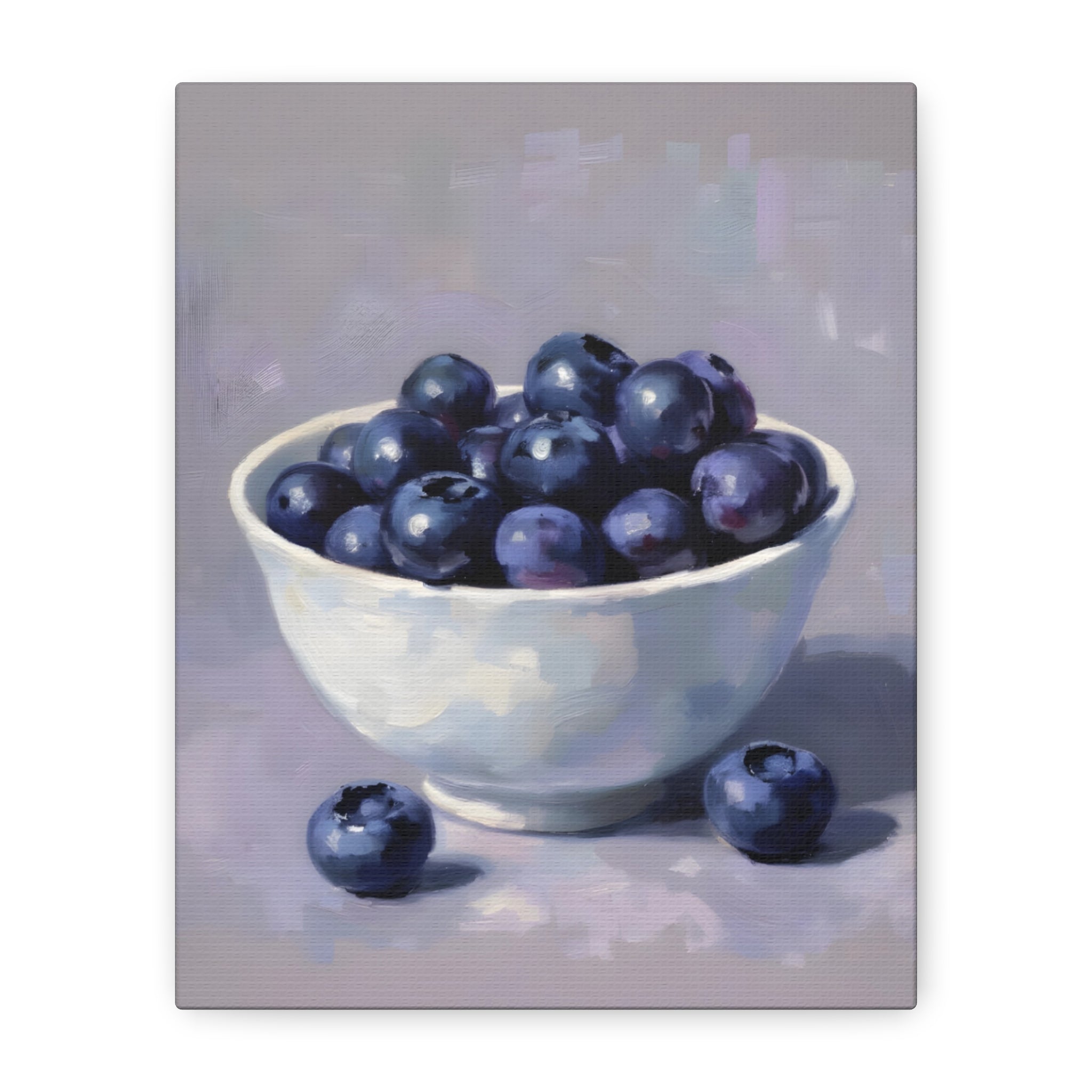 Blueberry Bowl Canvas Print — Still Life Wall Art