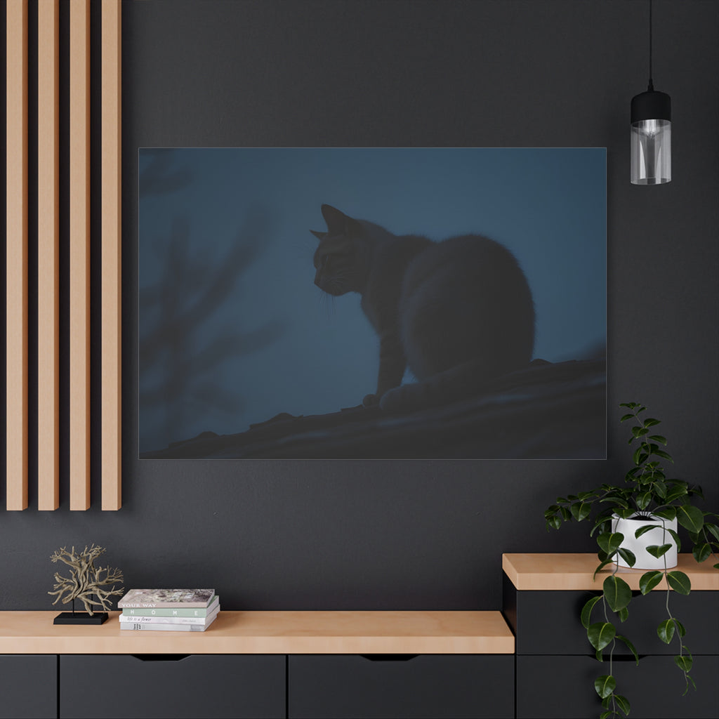Muurdecoratie met de Nachtwakerkat - Gespannen canvas 