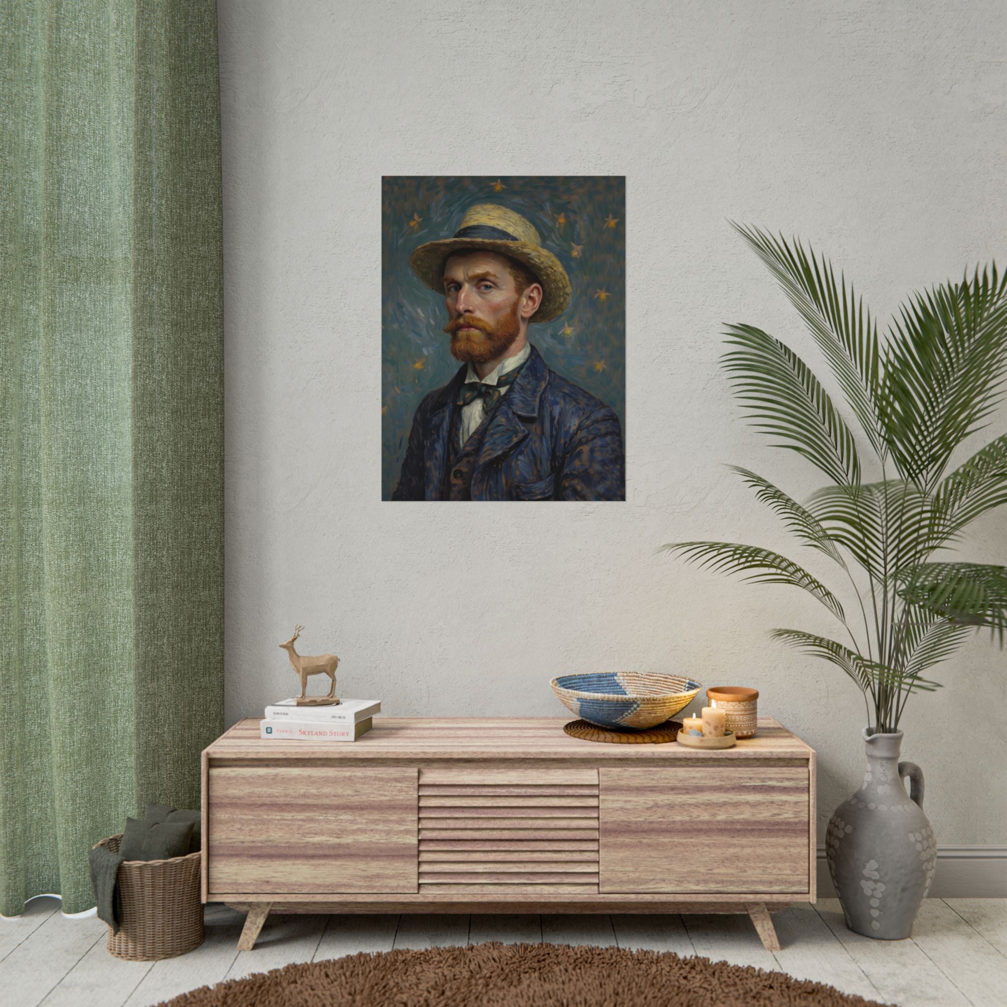 Van Gogh Portrait Rolled Poster — Vintage Impressionist Art Print