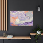 Abstract Swirl Canvas Art – Lavender & Peach Matte Stretched Canvas