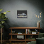 Silver Sports Car Matte Canvas Print — Modern Automotive Wall Art