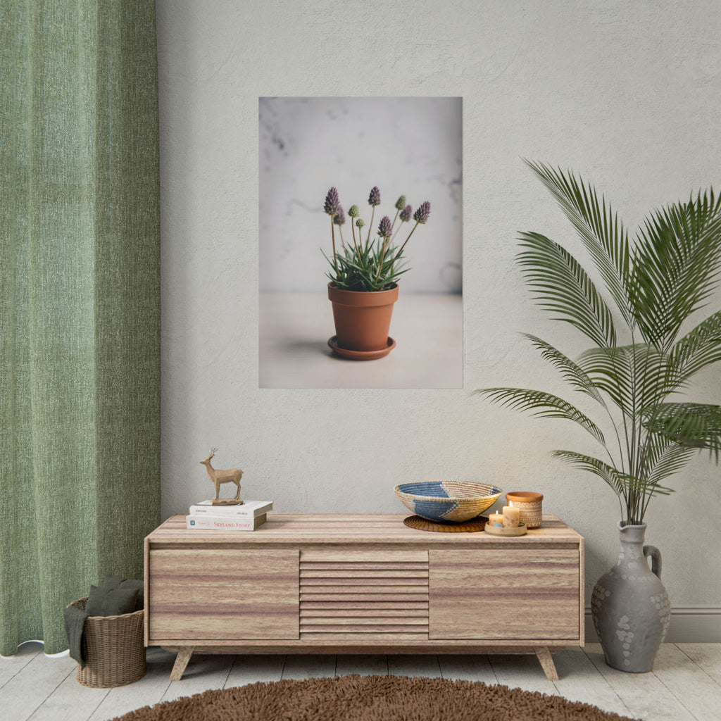 Muurdecoratie met alpengras in pot – Poster 
