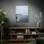 Foggy Coastal Cliff Wall Art  - Stretched Canvas