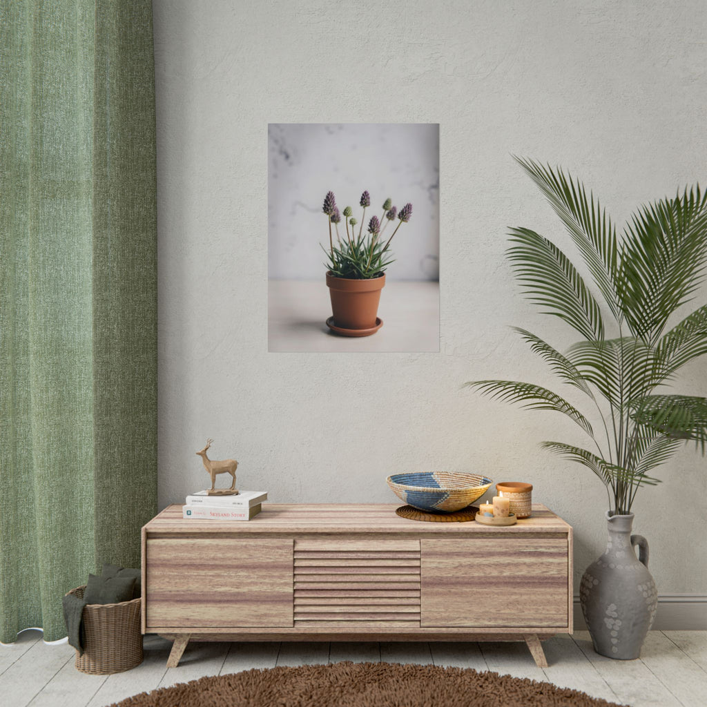 Muurdecoratie met alpengras in pot – Poster 
