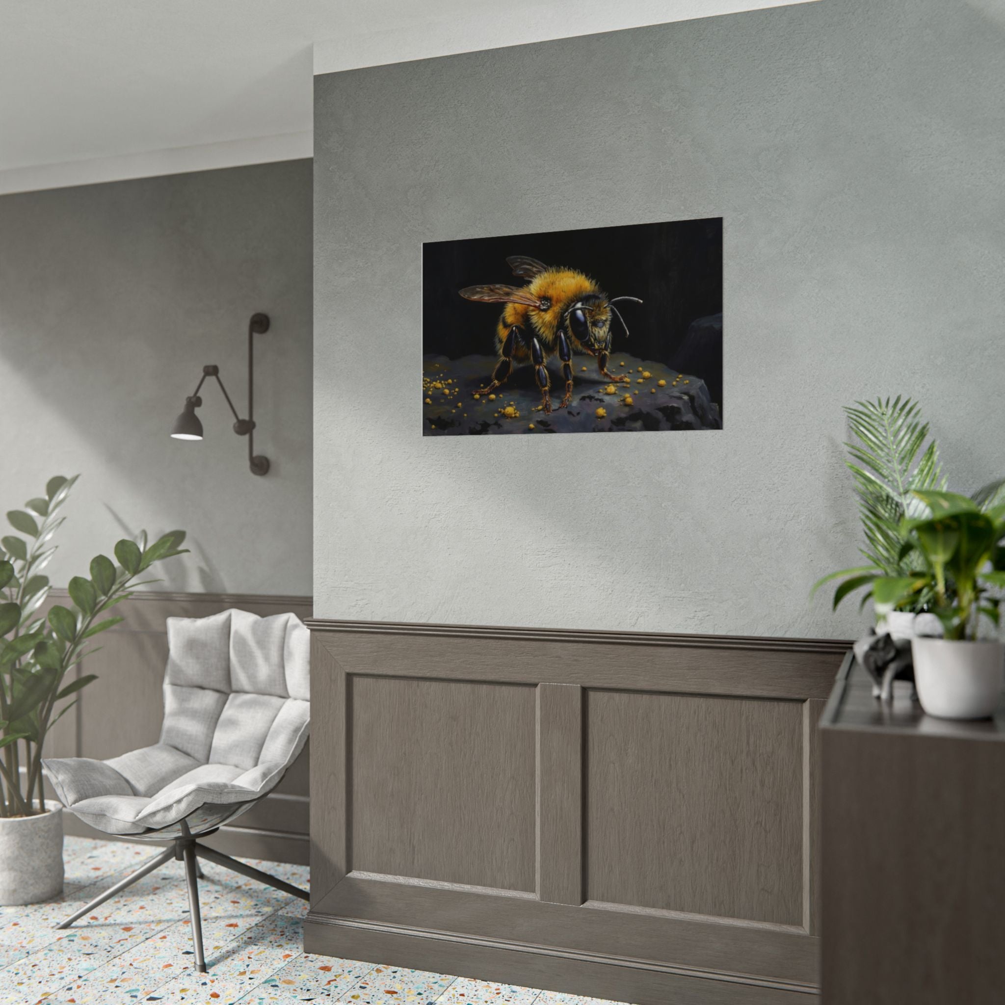 Bumblebee Close-Up Poster — Realistic Insect Wall Art (Rolled Poster)