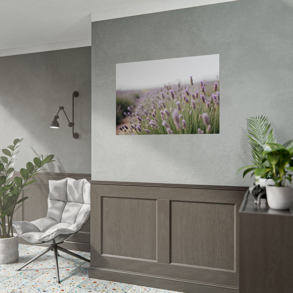 Muurdecoratie met lavendelveld – Poster 