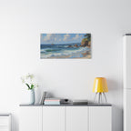 Seaside Beach Canvas Print — Coastal Landscape Matte Stretched Wall Art