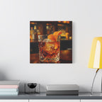 Whisky auf Eis – Wandbild – Bar- und Wohndekoration – Leinwand 