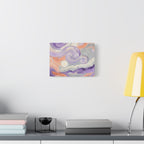 Abstract Swirl Canvas Art – Lavender & Peach Matte Stretched Canvas