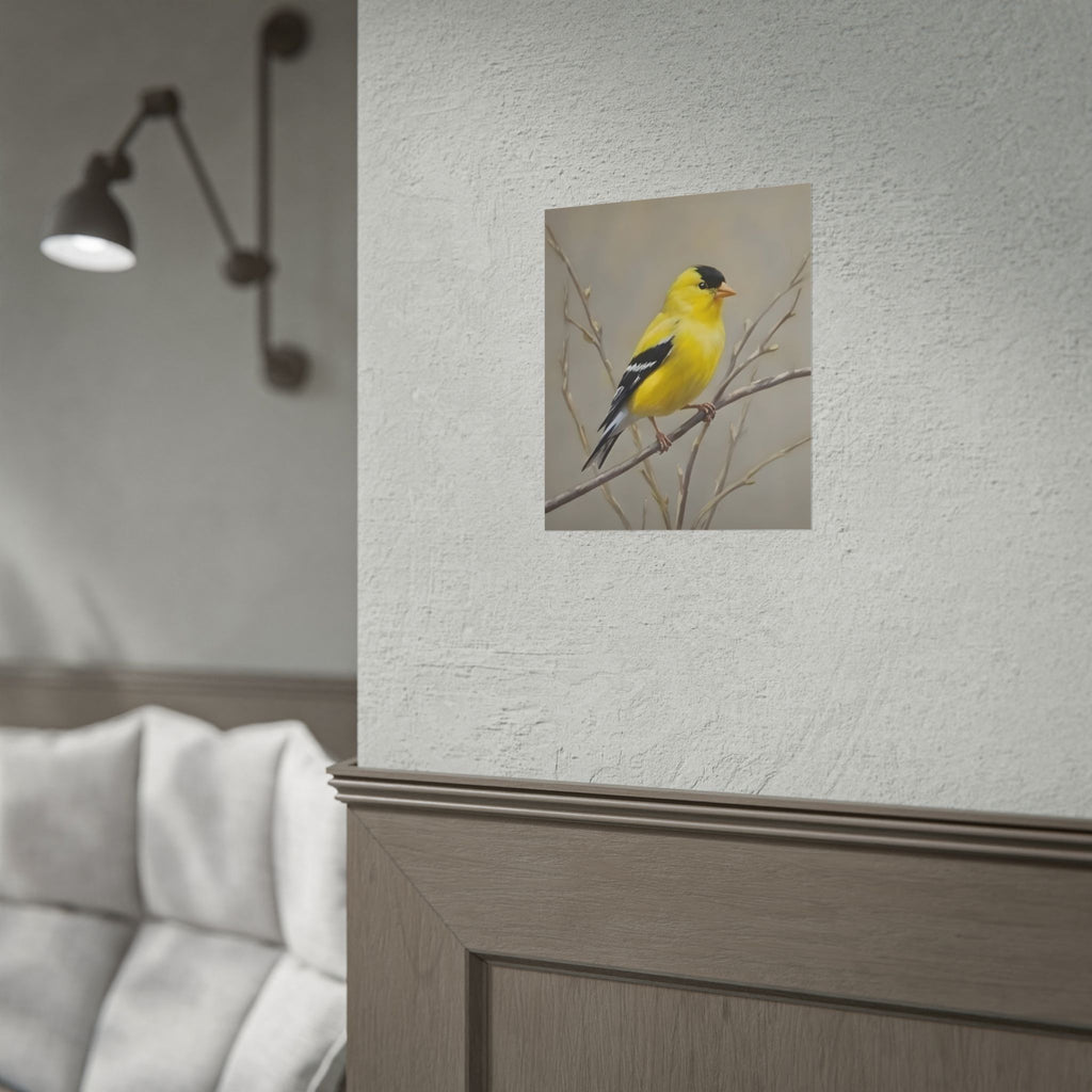 Goudvink Kunst Poster - Gele Zangvogel Print voor Natuurliefhebbers