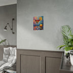 Buntes Martiniglas mit Zitrone und Olive – Wandbild/Poster 