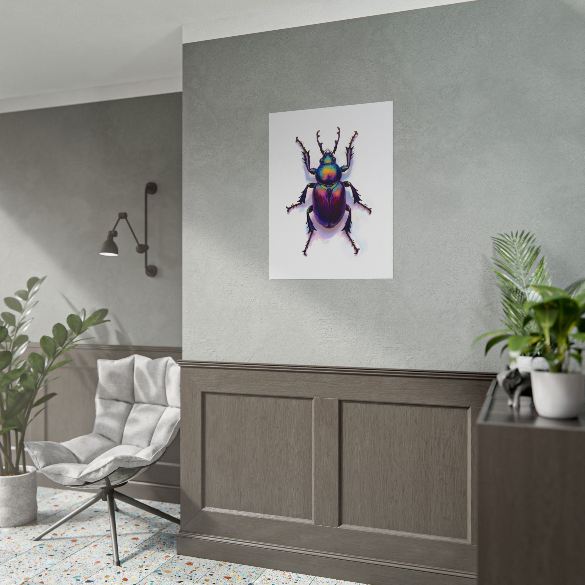 Iriserende kever muurdecoratie – poster 