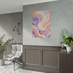Abstract Swirl Poster - Peach & Lavender Fluid Art Rolled Wall Print