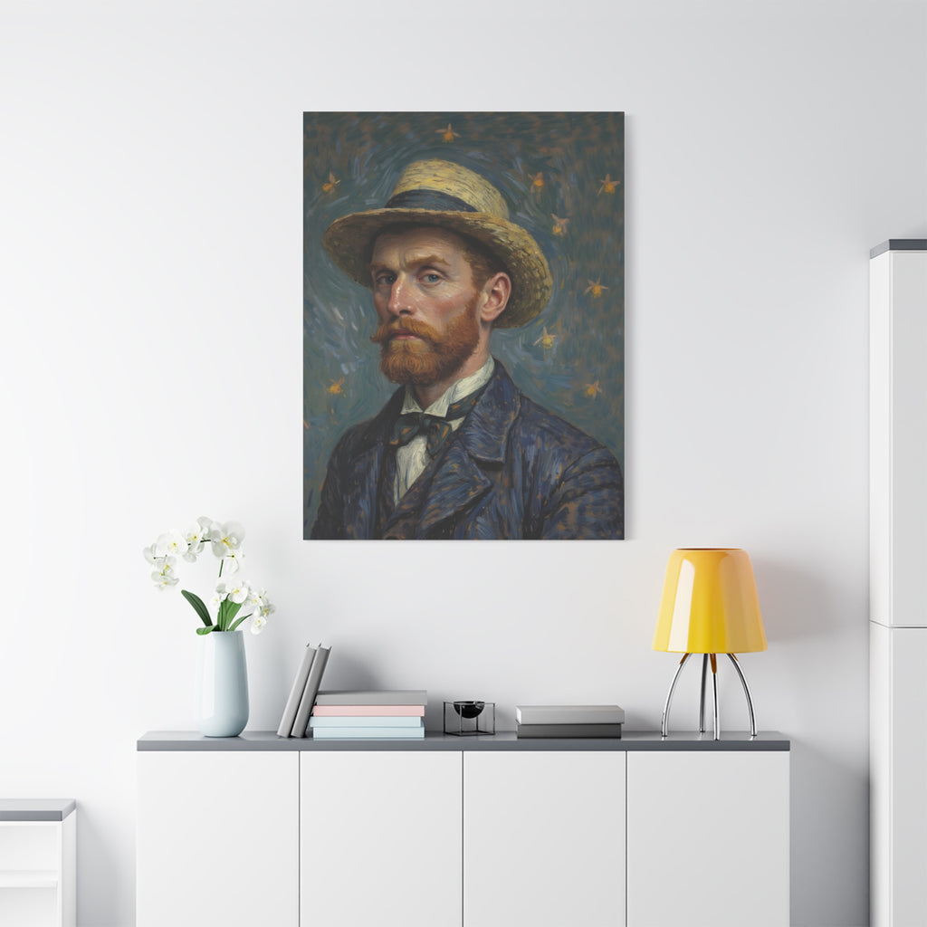 Van Gogh Style Self-Portrait Canvas Print - Matte Stretched Wall Art