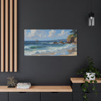 Seaside Beach Canvas Print — Coastal Landscape Matte Stretched Wall Art