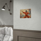 Martial Artist Art Poster - Warrior in Orange Traditional Kung Fu Wall Art