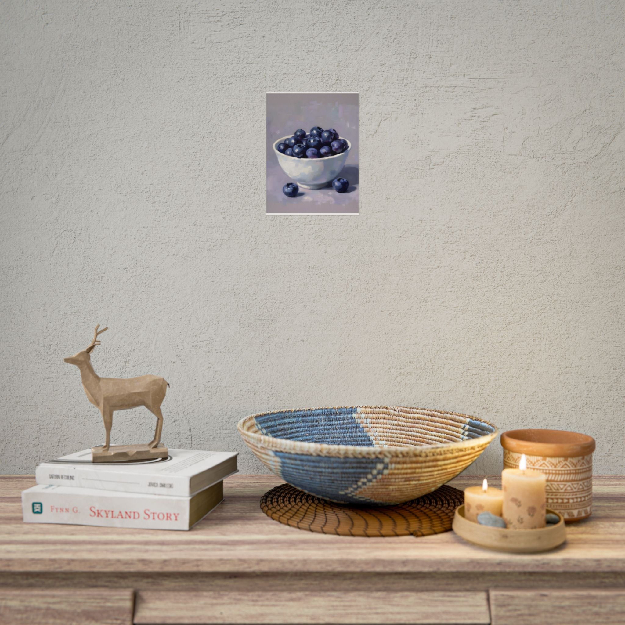 Blueberries Bowl Poster — Still Life Fruit Art Print (Rolled Poster)