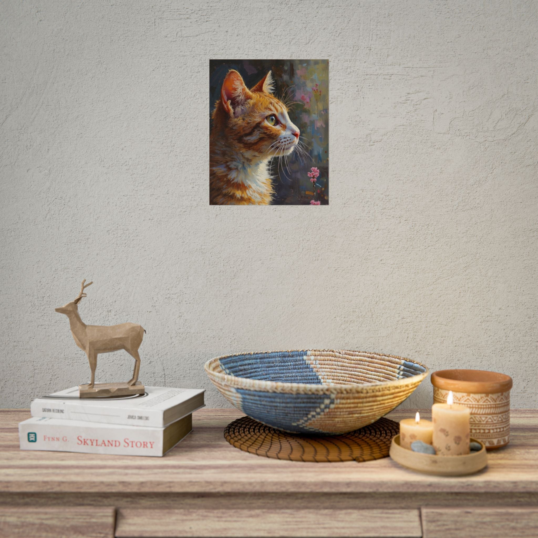 Orange tabby Cat  Oil Brushstroke Rolled Poster