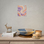 Abstract Swirl Poster - Peach & Lavender Fluid Art Rolled Wall Print