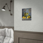 Limoncello with lemons Still Life Rolled Poster – Citrus Bottle Art Print
