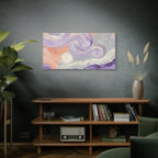 Abstract Swirl Canvas Art – Lavender & Peach Matte Stretched Canvas
