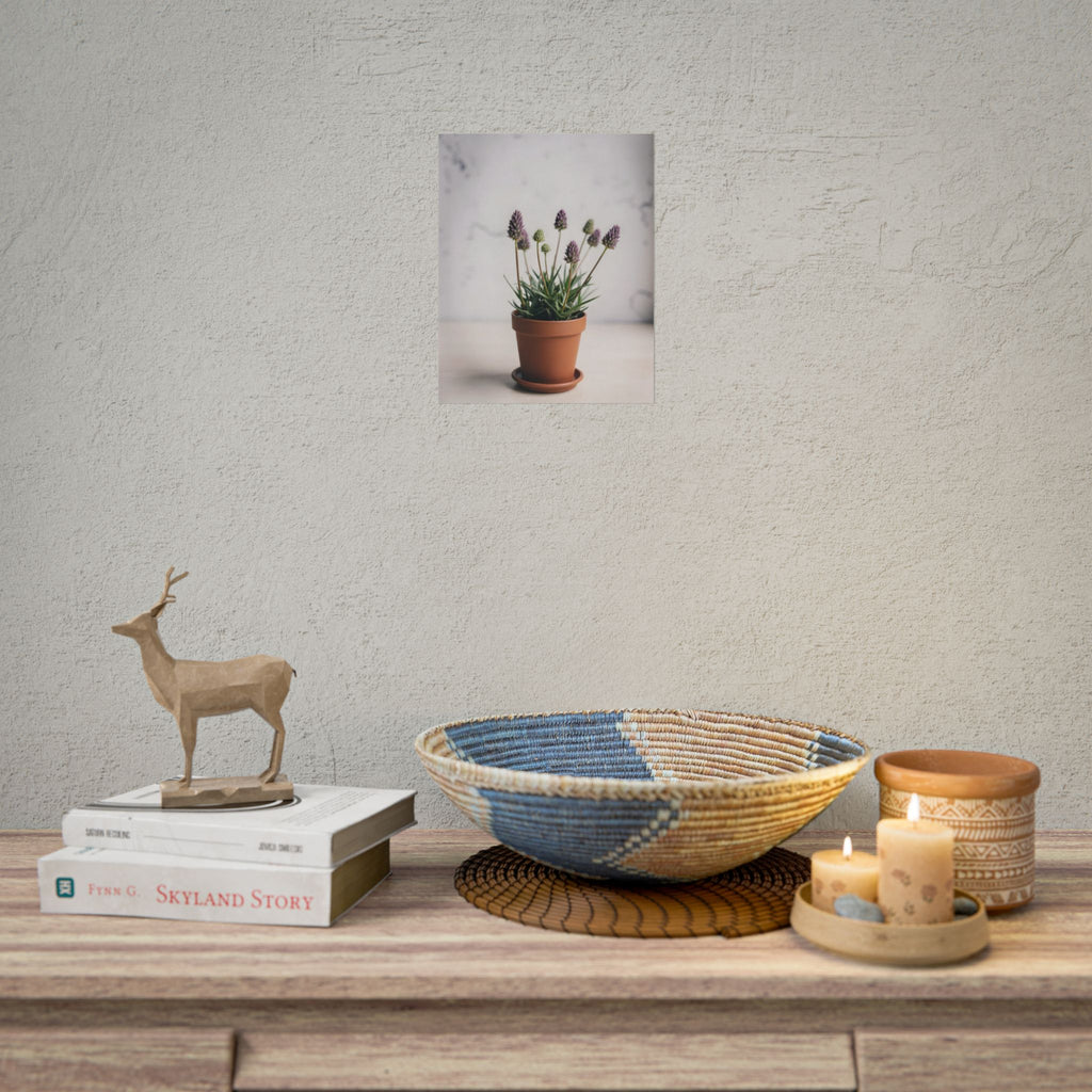 Muurdecoratie met alpengras in pot – Poster 
