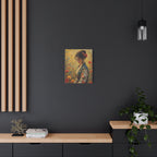 Asiatische Blumen-Dame, matte Leinwand-Wandkunst